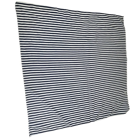 New Anthropologie scarf Blue and white striped square 20" - Picture 1 of 4
